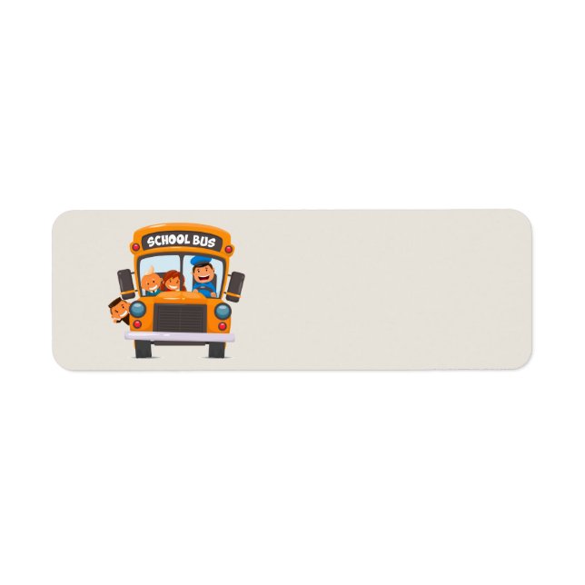 Children on a School bus Return Address Label (Front)