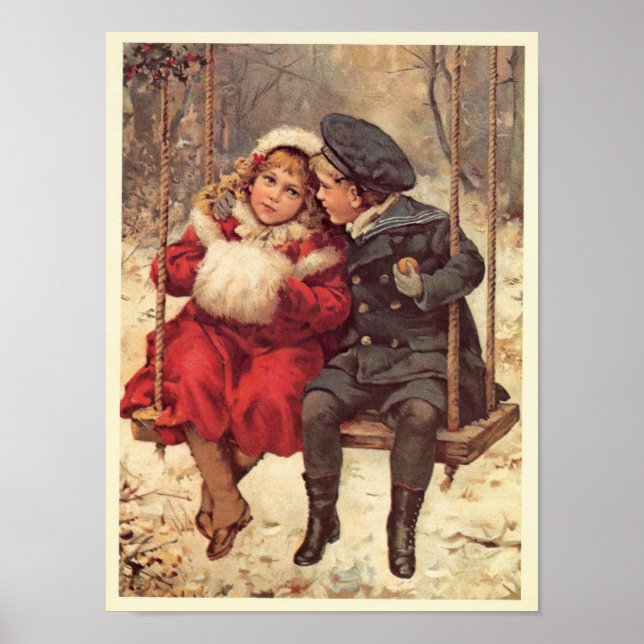 Children on a Swing Poster (Front)