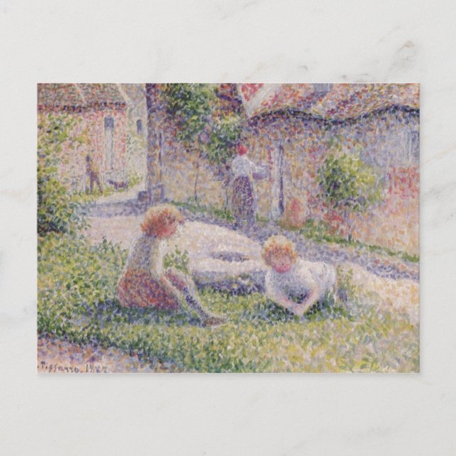 Children on Farm Impressionism Postcard (Front)