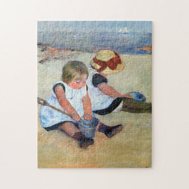 Children on the Beach, Cassatt Jigsaw Puzzle (Vertical)