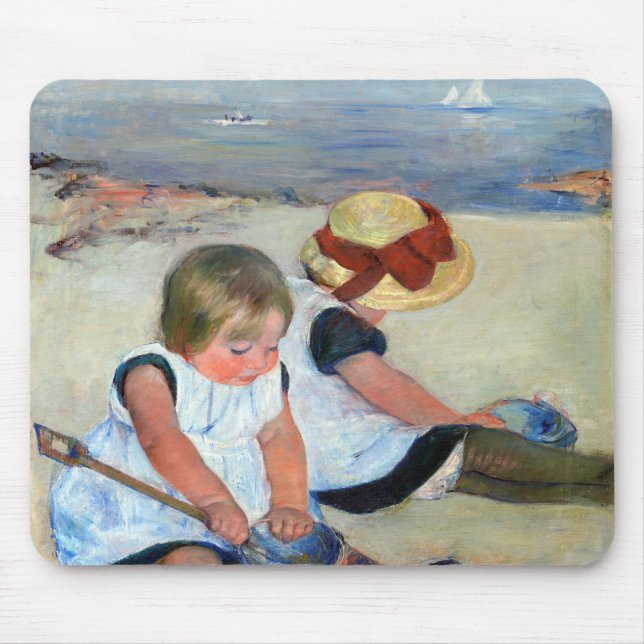Children on the Beach, Cassatt Mouse Pad (Front)
