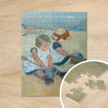 Children on the Beach | Mary Cassatt Jigsaw Puzzle<br><div class="desc">Children on the Beach (1884) by Mary Cassatt captures a tender moment of two children playing by the seaside. The painting features soft, muted colours and gentle brushstrokes that reflect the carefree innocence of childhood. Cassatt's impressionist style brings the tranquil beach setting and the children's interaction to life with subtle...</div>