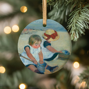 Children on the Beach   Mary Cassatt Postcard Ceramic Ornament