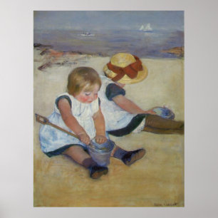 Children on The Beach, Mary Cassatt Poster