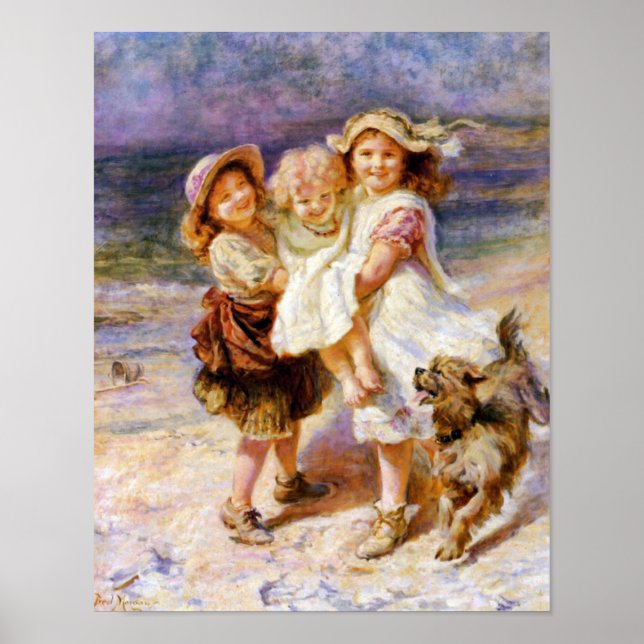 Children on the Beach Poster (Front)