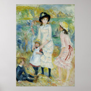 Children on the Seashore, Guernsey Fine Art  Poster