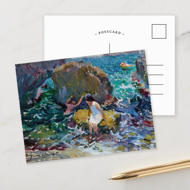 Children on the Shore, Jávea | Joaquín Sorolla Postcard (Creator Uploaded)