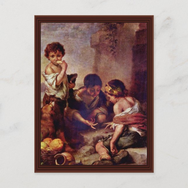 Children Playing Dice Postcard (Front)