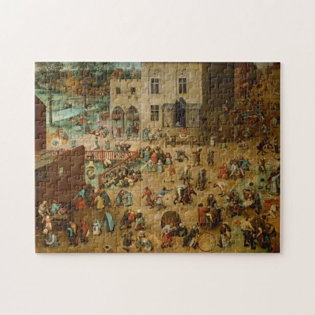 Children Playing Games (Pieter Bruegel the Elder) Jigsaw Puzzle (Horizontal)