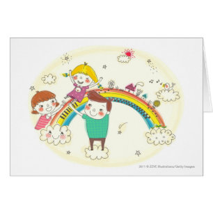 Children playing on rainbow