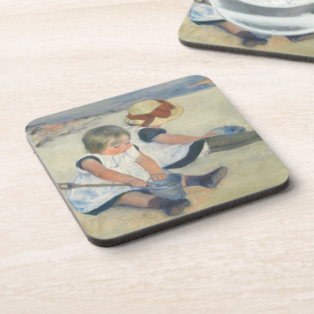 Children Playing on the Beach, 1884 Coaster (Left Side)