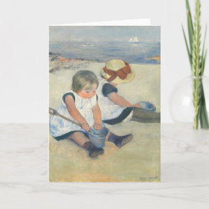 Children Playing on the Beach, 1884 Holiday Card