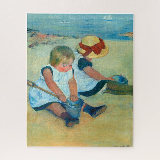 Children Playing on the Beach by Mary Cassat Jigsaw Puzzle (Vertical)