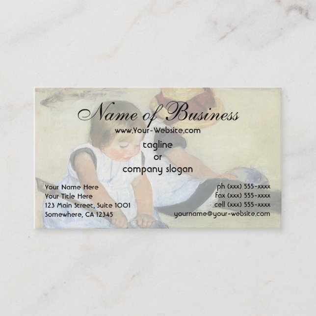 Children Playing on the Beach by Mary Cassatt Business Card (Front)