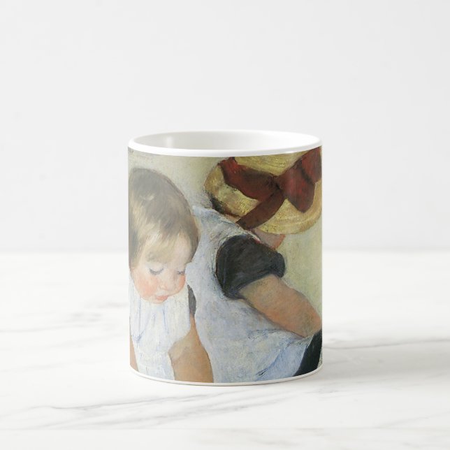 Children Playing on the Beach by Mary Cassatt Coffee Mug (Center)