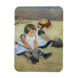 Children Playing on the Beach by Mary Cassatt Magnet