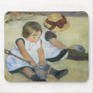 Children Playing on the Beach by Mary Cassatt Mouse Pad