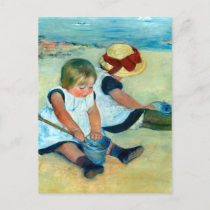 Children Playing on the Beach by Mary Cassatt Postcard