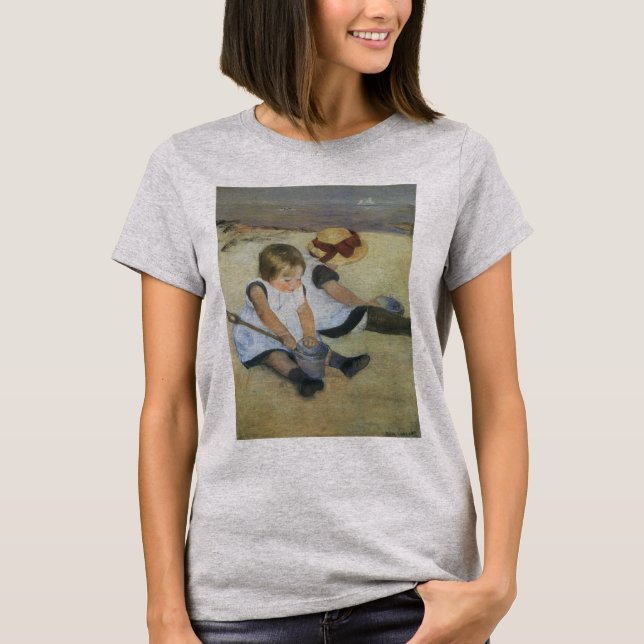 Children Playing on the Beach by Mary Cassatt T-Shirt (Front)