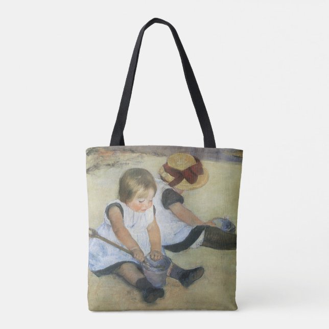 Children Playing on the Beach by Mary Cassatt Tote Bag (Back)