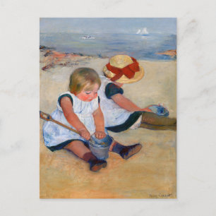 Children Playing on the Beach  Postcard