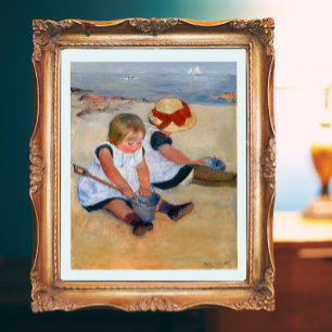 Children Playing on the Beach  Poster