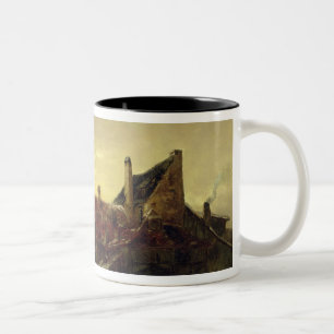 Children Playing on the Ice Two-Tone Coffee Mug