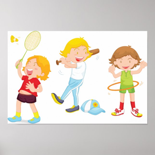 Children Playing Sports Poster (Front)