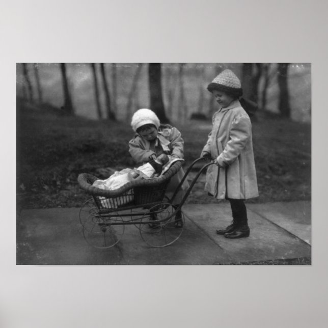 Children Playing with Campbell Kid Doll Poster (Front)