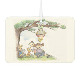 children reading books car air freshener