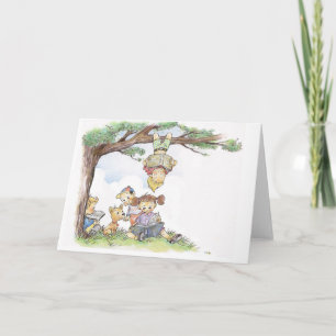 Children reading books card