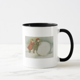 Children Rolling Snowballs Mug