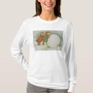 Children Rolling Snowballs T-Shirt