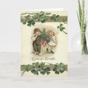 Children Shamrock Erin Go Bragh Card