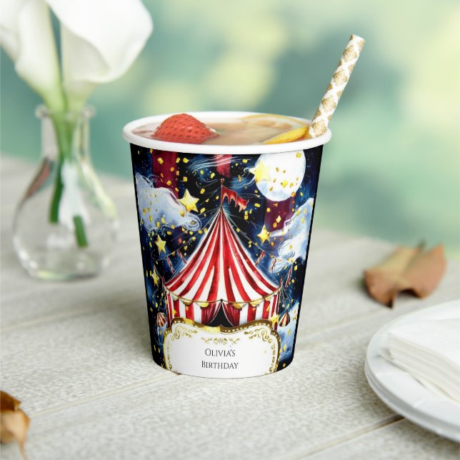 Children Simple Circus Birthday Paper Cups (Insitu)