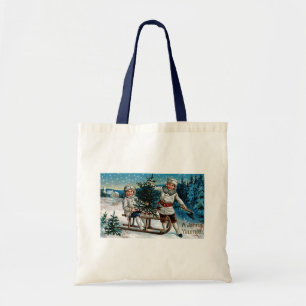 Children Sledding Tote Bag