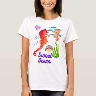 Children t-shirt, sweet seahorse in the ocean T-Shirt