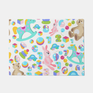 Children Toy Pattern With Teddy Bear Doormat