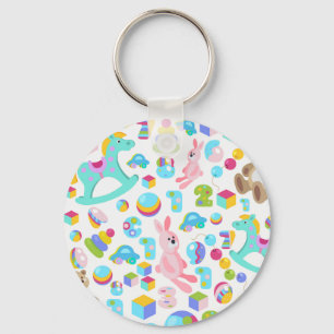 Children Toy Pattern With Teddy Bear Key Ring