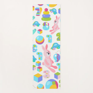 Children Toy Pattern With Teddy Bear Yoga Mat