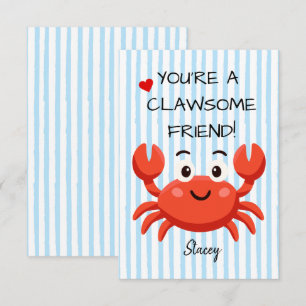 Children Valentine "You're a Clawsom Friend"