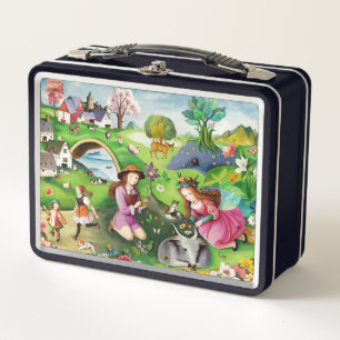 Children Visiting Animals Farm Metal Lunchbox