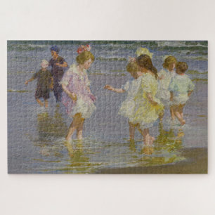 Children Wading on the Beach (by E.H. Potthast) Jigsaw Puzzle