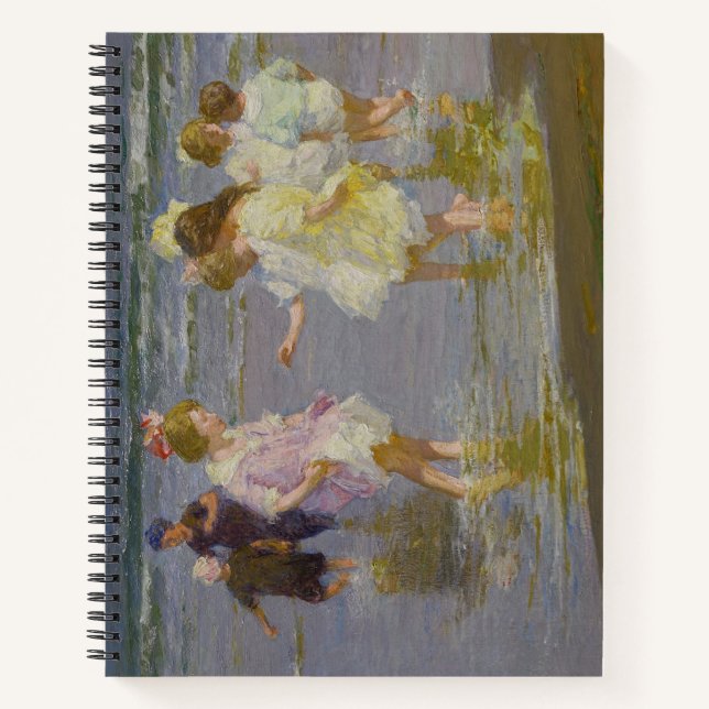Children Wading on the Beach (by E.H. Potthast) Notebook (Front)