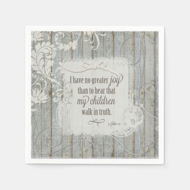 Children Walk in Truth - 3 John 1:4 Napkin (Front)