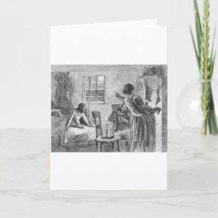 Children Wide Awake on Christmas Eve Holiday Card