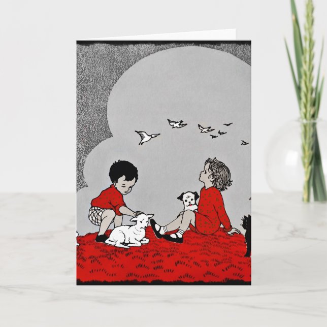 Children with a Lamb Holiday Card (Front)
