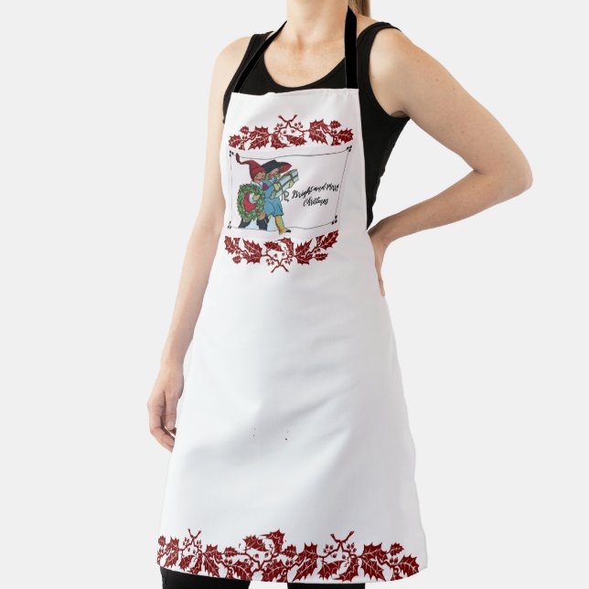 CHILDREN WITH CHRISTMAS GIFTS AND RED FLORAL APRON (Insitu)