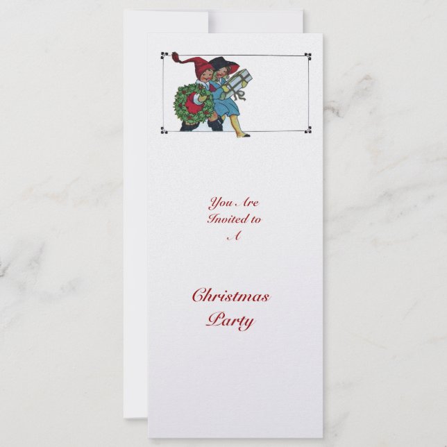 CHILDREN WITH CHRISTMAS GIFTS -ice Invitation (Front)