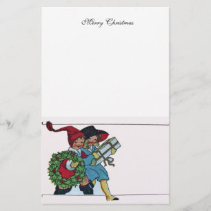 CHILDREN WITH CHRISTMAS GIFTS STATIONERY